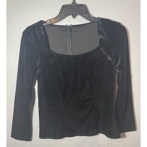Stage Accents Black Velvet Long Sleeve Top